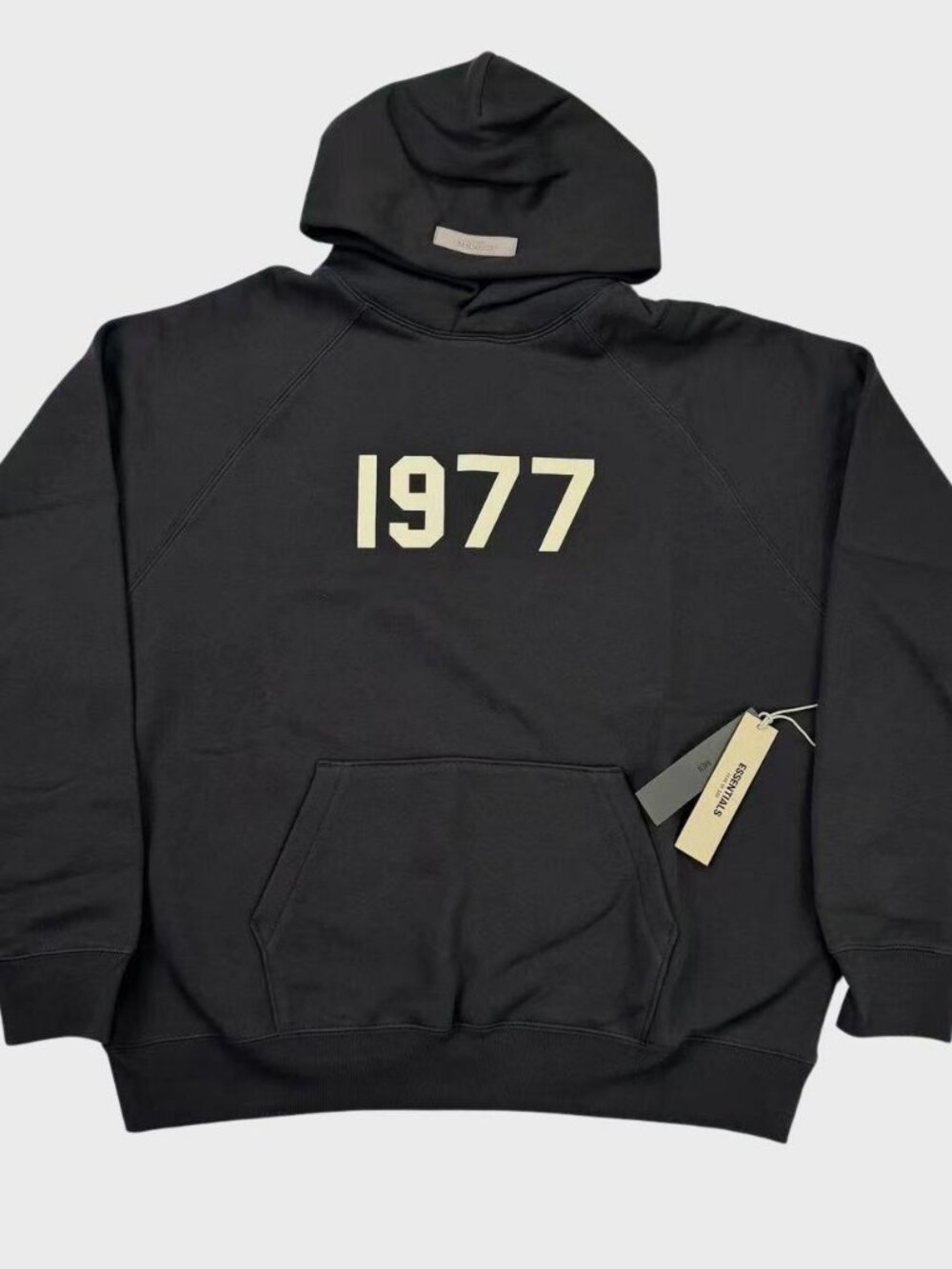 Fear of God 1977 Black Hoodie with Cream Logo